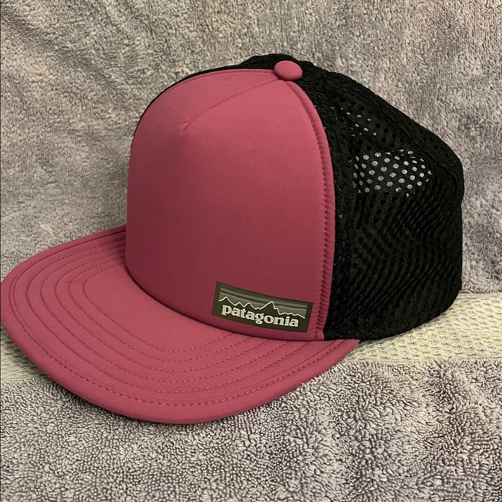 Patagonia Fuchsia purpleish and Black Mesh Cap